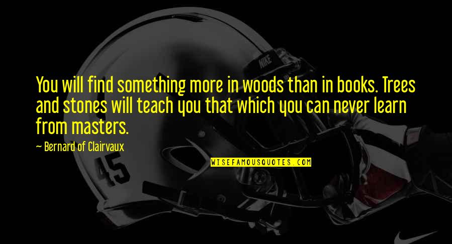 Learn And Teach Quotes By Bernard Of Clairvaux: You will find something more in woods than