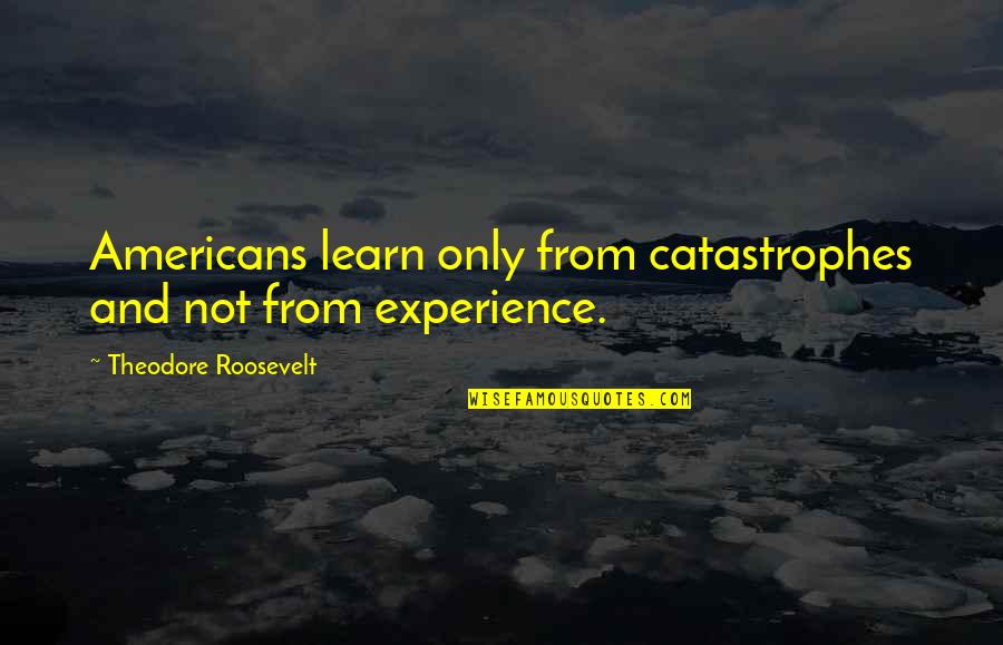 Learn From Experience Quotes By Theodore Roosevelt: Americans learn only from catastrophes and not from