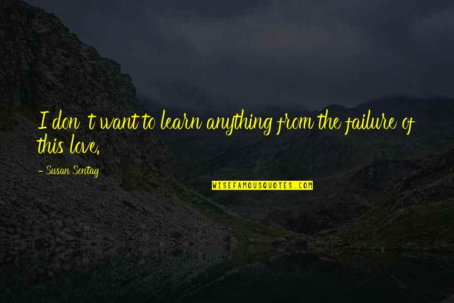 Learn From Failure Quotes By Susan Sontag: I don' t want to learn anything from