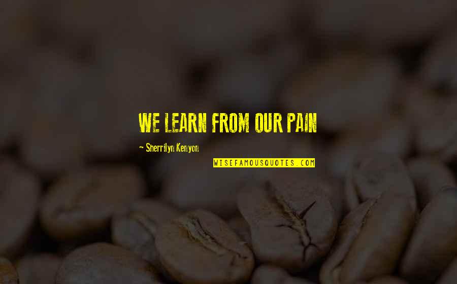 Learn From Pain Quotes By Sherrilyn Kenyon: WE LEARN FROM OUR PAIN