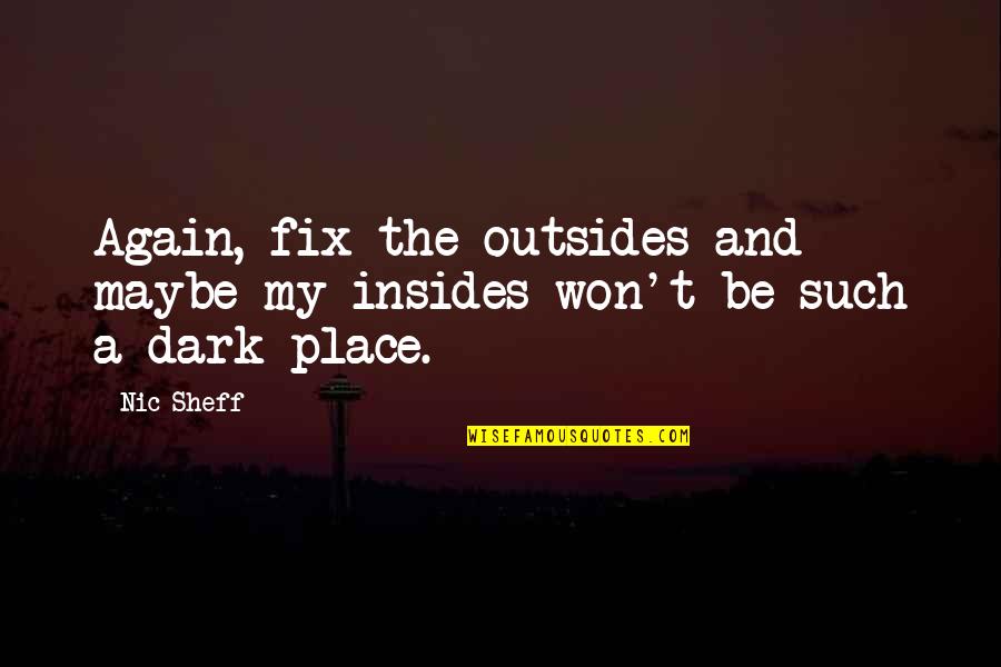 Learn From Past Mistakes Quotes By Nic Sheff: Again, fix the outsides and maybe my insides