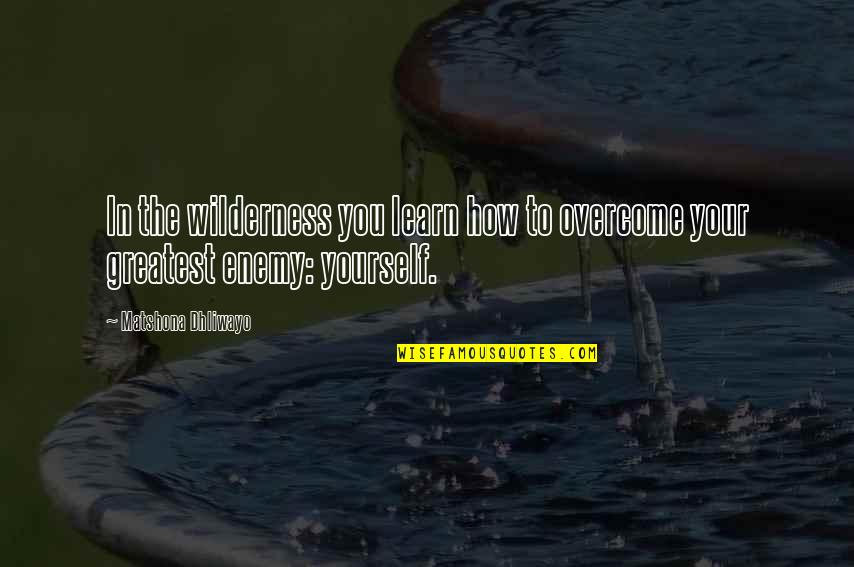 Learn From The Enemy Quotes By Matshona Dhliwayo: In the wilderness you learn how to overcome