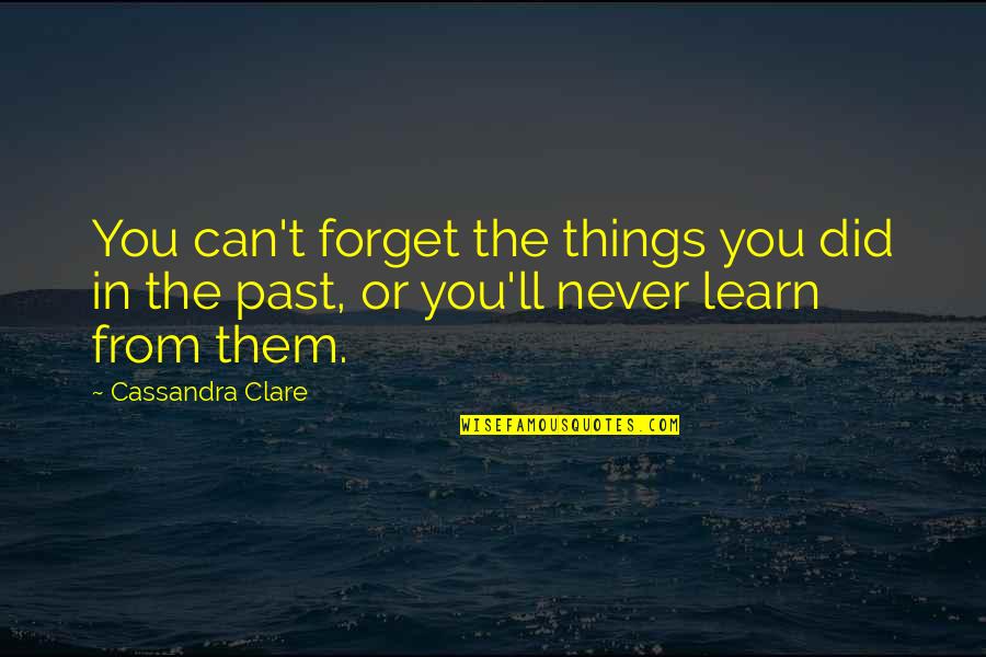 Learn From The Past Quotes By Cassandra Clare: You can't forget the things you did in