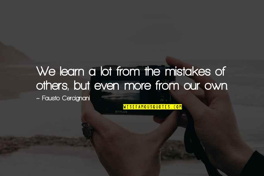 Learn More From Mistakes Quotes By Fausto Cercignani: We learn a lot from the mistakes of