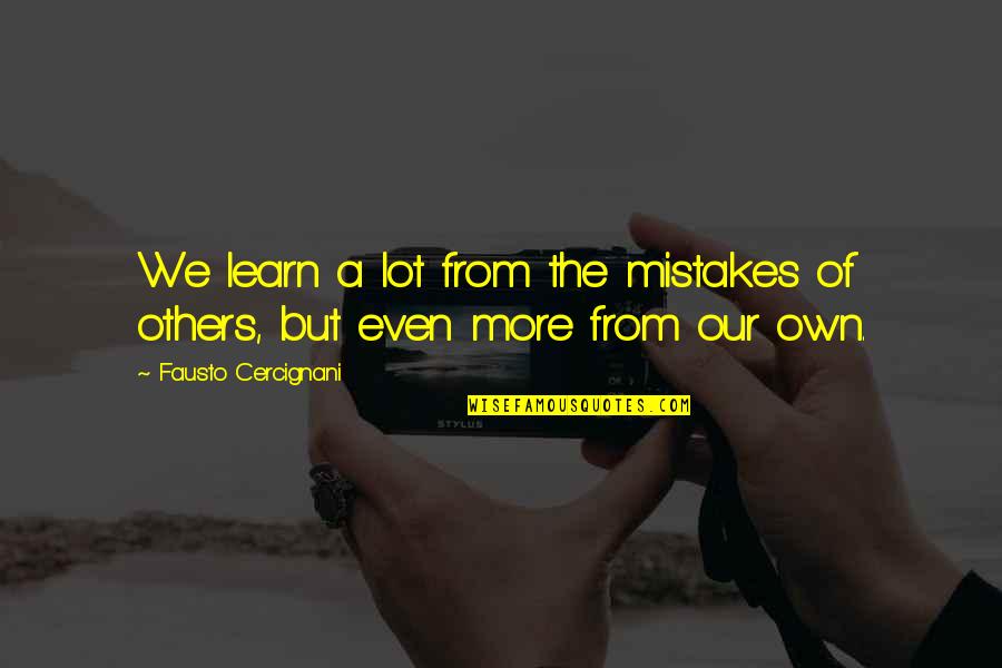 Learn Of Mistakes Quotes By Fausto Cercignani: We learn a lot from the mistakes of