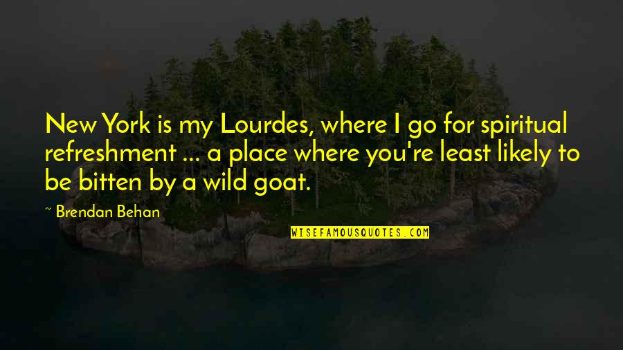 Learn To Give Importance Quotes By Brendan Behan: New York is my Lourdes, where I go Learn To Give Importance Quotes By Brendan Behan: New York is my Lourdes, where I go