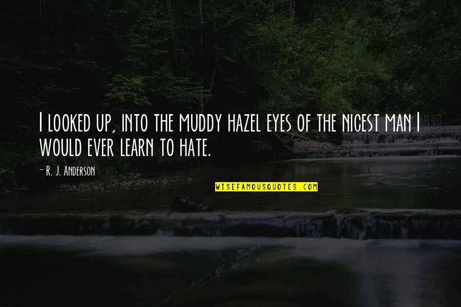 Learn To Hate Quotes By R. J. Anderson: I looked up, into the muddy hazel eyes
