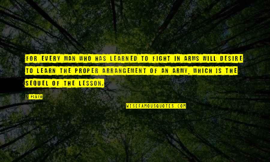 Learned Lesson Quotes By Plato: For every man who has learned to fight