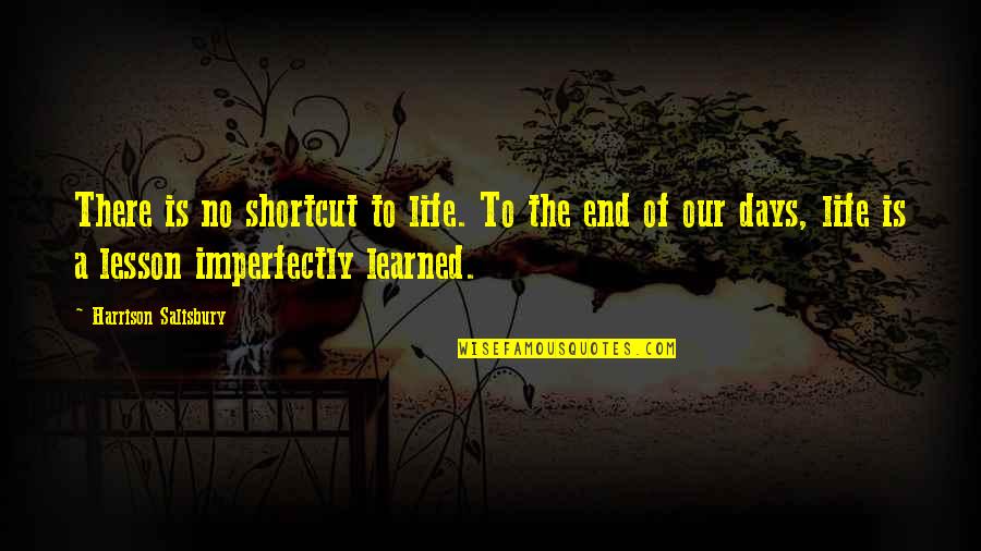 Learned My Lesson Quotes By Harrison Salisbury: There is no shortcut to life. To the