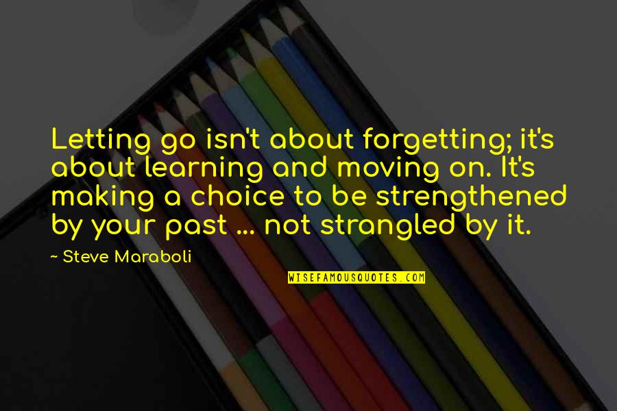 Learning About The Past Quotes By Steve Maraboli: Letting go isn't about forgetting; it's about learning