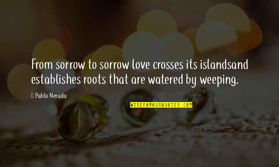 Learning Analytics Quotes By Pablo Neruda: From sorrow to sorrow love crosses its islandsand