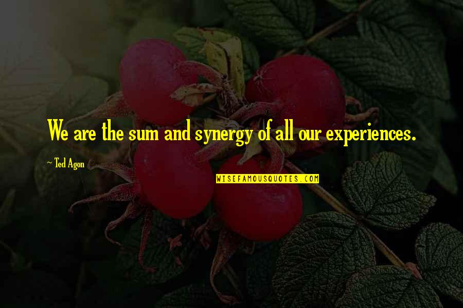 Learning And Thinking Quotes By Ted Agon: We are the sum and synergy of all