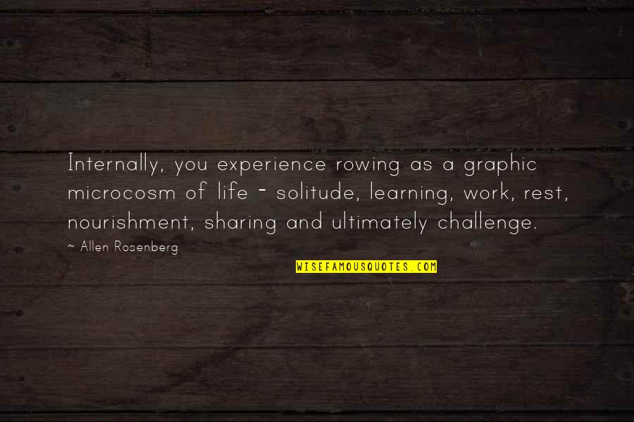 Learning Experience Life Quotes By Allen Rosenberg: Internally, you experience rowing as a graphic microcosm