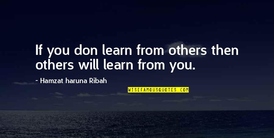 Learning From Others Quotes By Hamzat Haruna Ribah: If you don learn from others then others