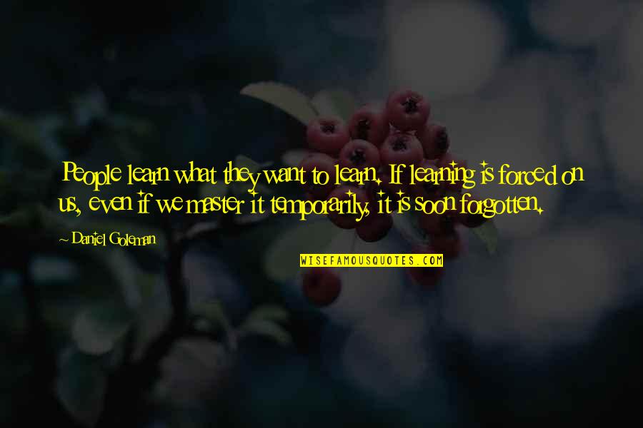 Learning From The Master Quotes By Daniel Goleman: People learn what they want to learn. If Learning From The Master Quotes By Daniel Goleman: People learn what they want to learn. If