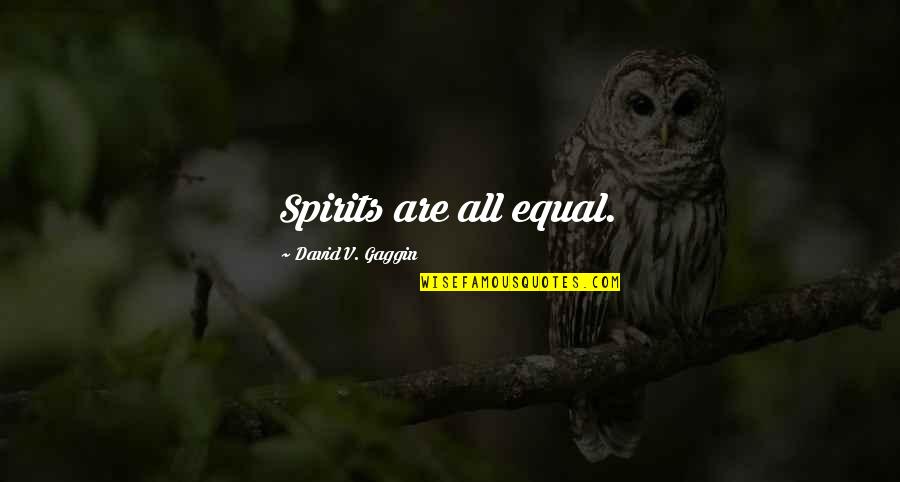 Learning Insights Quotes By David V. Gaggin: Spirits are all equal.