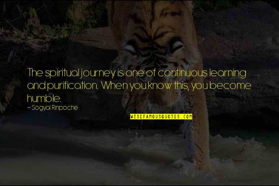 Learning Journey Quotes By Sogyal Rinpoche: The spiritual journey is one of continuous learning