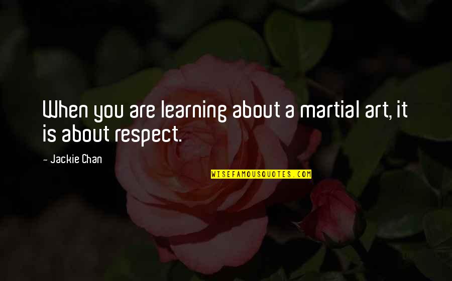 Learning Martial Art Quotes By Jackie Chan: When you are learning about a martial art,