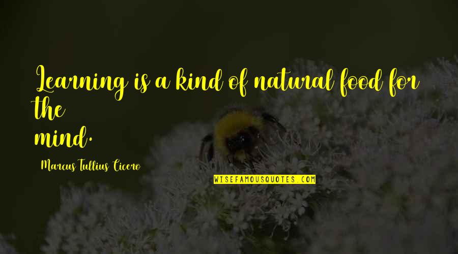 Learning Mind Quotes By Marcus Tullius Cicero: Learning is a kind of natural food for