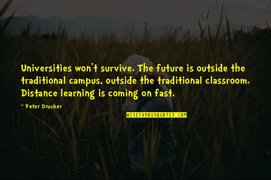 Learning Outside Quotes By Peter Drucker: Universities won't survive. The future is outside the Learning Outside Quotes By Peter Drucker: Universities won't survive. The future is outside the