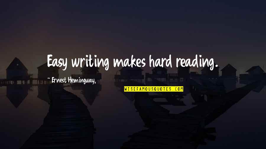 Learning Ralph Waldo Emerson Quotes By Ernest Hemingway,: Easy writing makes hard reading.