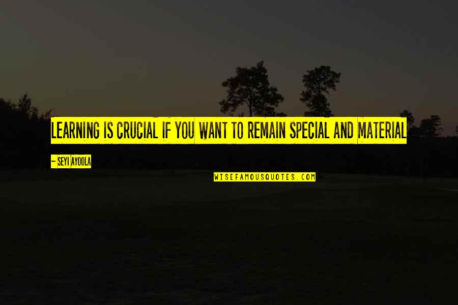 Learning Success Quotes By Seyi Ayoola: Learning is crucial if you want to remain