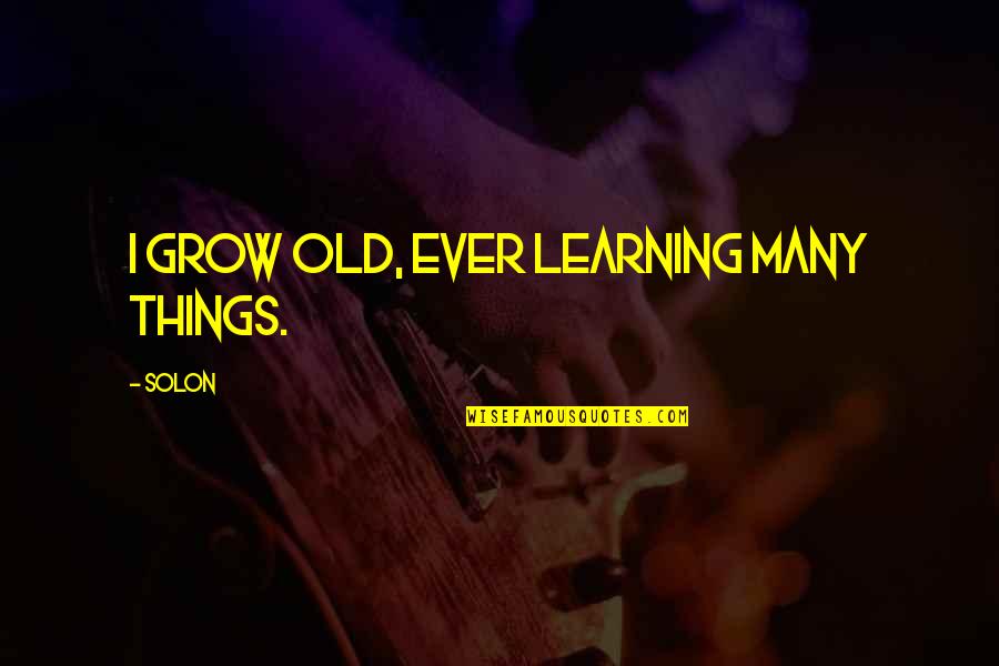 Learning Things Quotes By Solon: I grow old, ever learning many things.