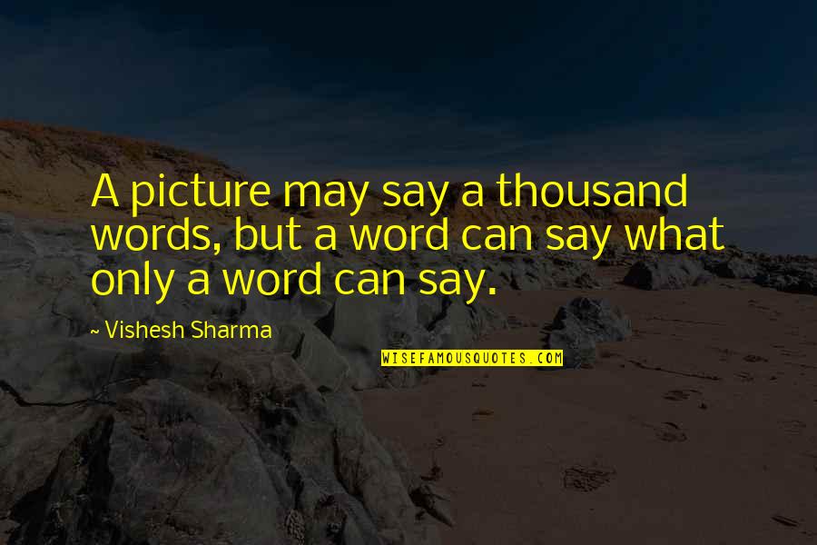 Learning Through Others Quotes By Vishesh Sharma: A picture may say a thousand words, but