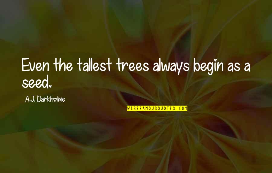 Learning Time Quotes By A.J. Darkholme: Even the tallest trees always begin as a