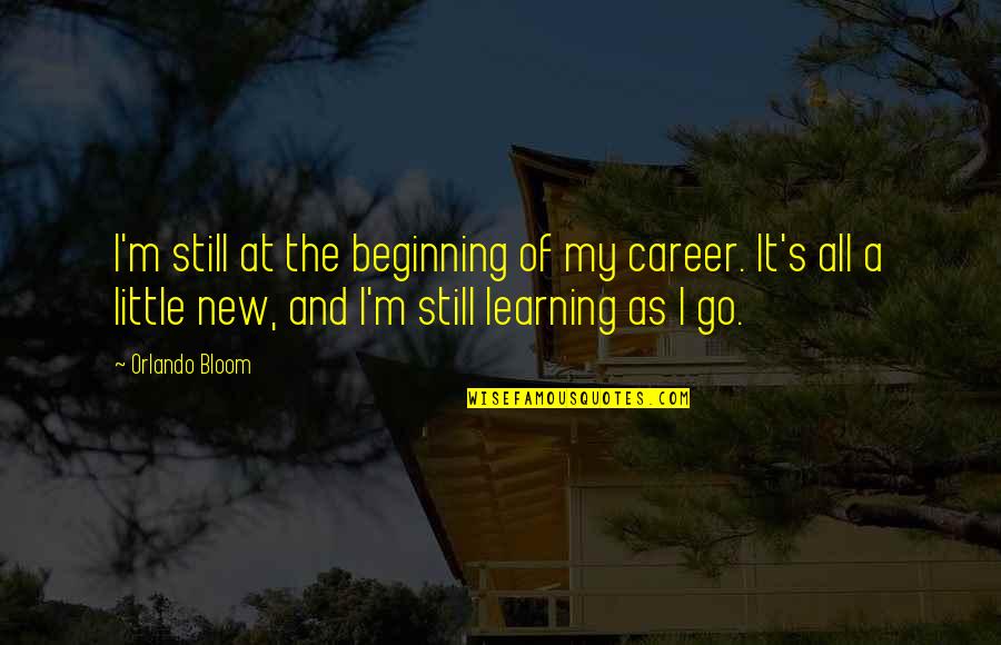 Learning To Be Still Quotes By Orlando Bloom: I'm still at the beginning of my career.