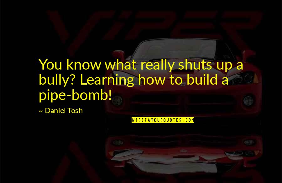 Learning To Know Quotes By Daniel Tosh: You know what really shuts up a bully?