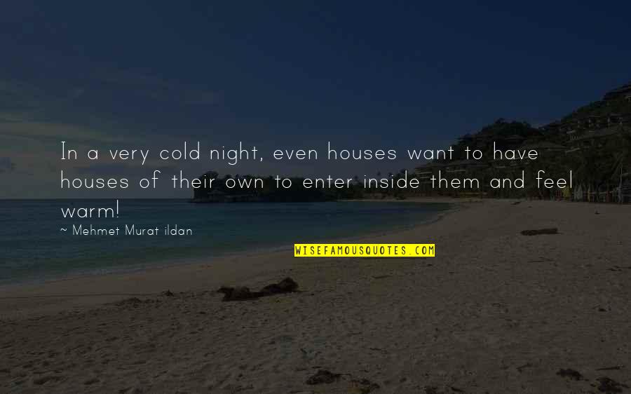 Learning To Live In The Moment Quotes By Mehmet Murat Ildan: In a very cold night, even houses want