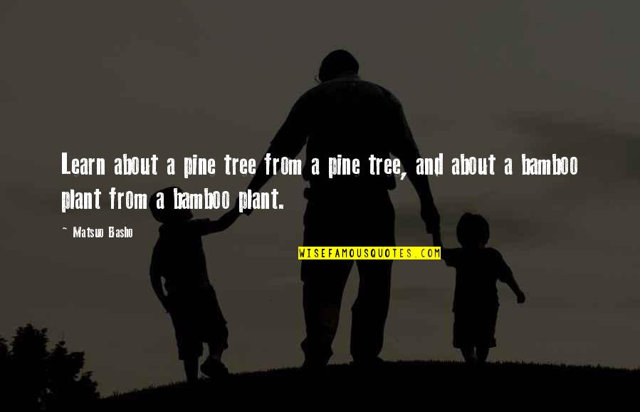 Learning Tree Quotes By Matsuo Basho: Learn about a pine tree from a pine