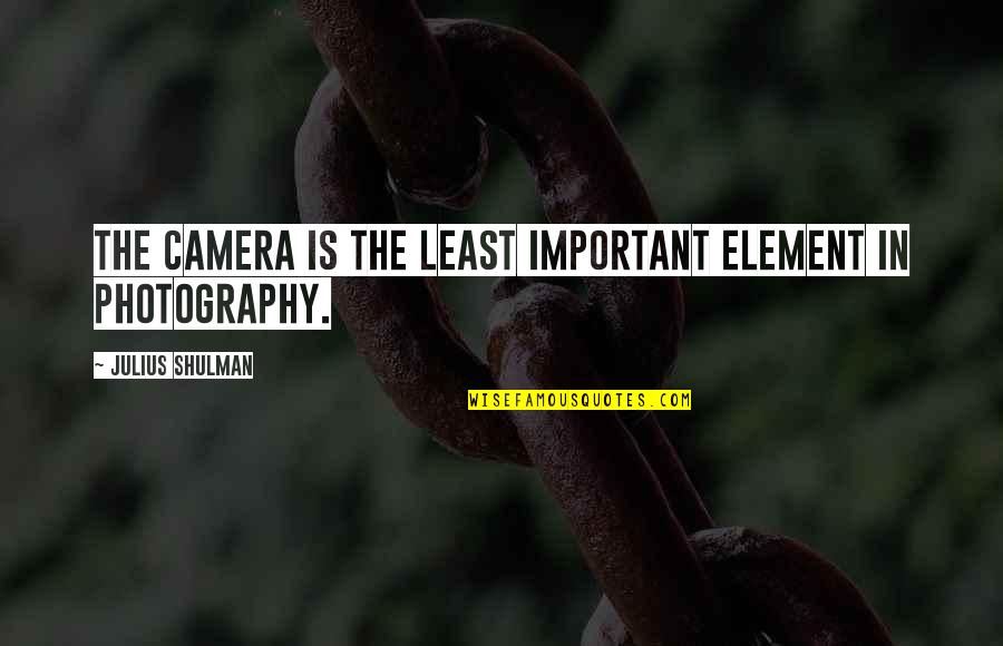 Least Important Quotes By Julius Shulman: The camera is the least important element in