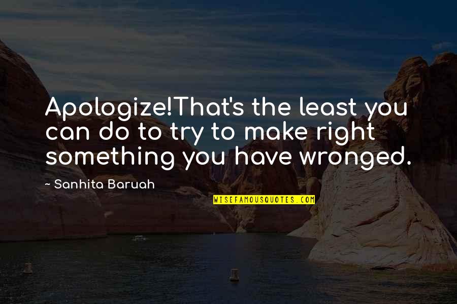 Least We Can Do Quotes By Sanhita Baruah: Apologize!That's the least you can do to try Least We Can Do Quotes By Sanhita Baruah: Apologize!That's the least you can do to try