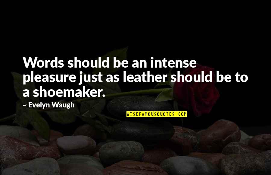 Leather's Quotes By Evelyn Waugh: Words should be an intense pleasure just as