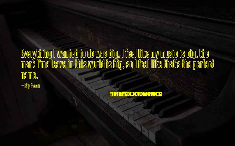 Leave A Mark On The World Quotes By Big Sean: Everything I wanted to do was big. I