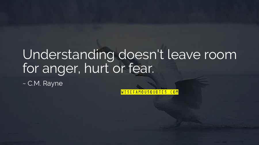 Leave Anger Quotes By C.M. Rayne: Understanding doesn't leave room for anger, hurt or