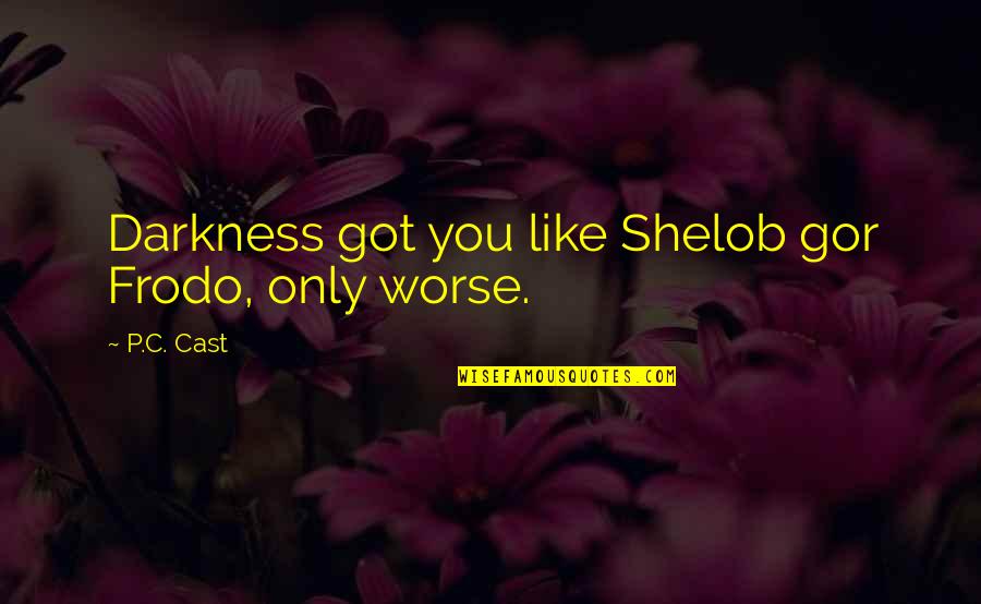 Leave Me Breathless Cherrie Lynn Quotes By P.C. Cast: Darkness got you like Shelob gor Frodo, only