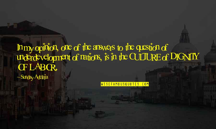 Leave Worries Behind Quotes By Sunday Adelaja: In my opinion, one of the answers to Leave Worries Behind Quotes By Sunday Adelaja: In my opinion, one of the answers to