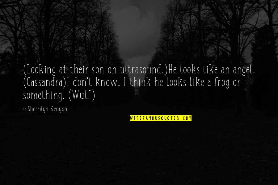 Leaves And Family Quotes By Sherrilyn Kenyon: (Looking at their son on ultrasound.)He looks like