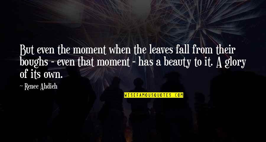Leaves In The Fall Quotes By Renee Ahdieh: But even the moment when the leaves fall