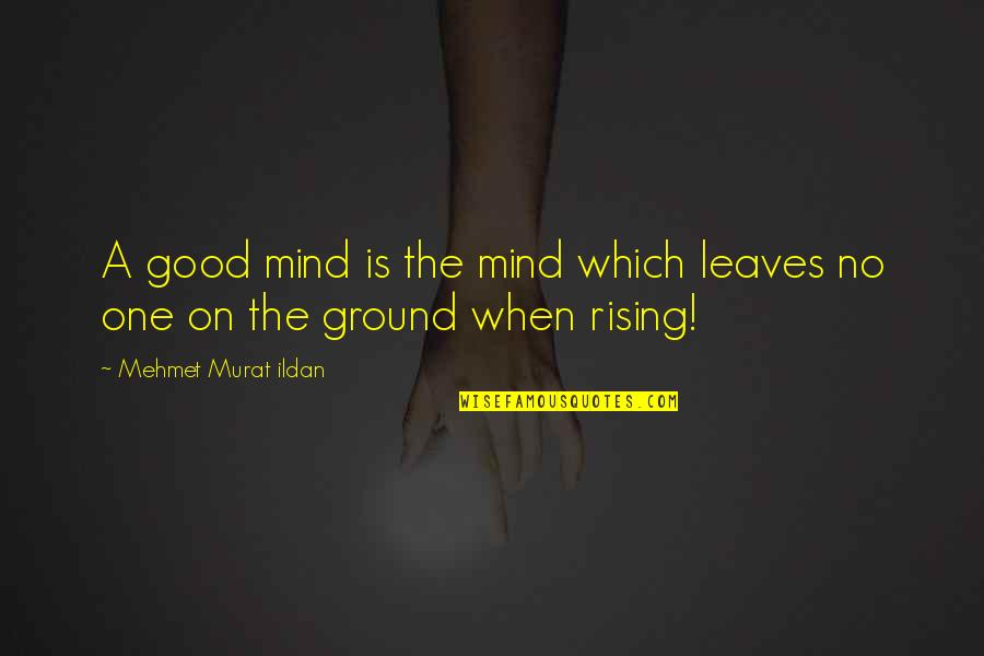 Leaves On The Ground Quotes By Mehmet Murat Ildan: A good mind is the mind which leaves