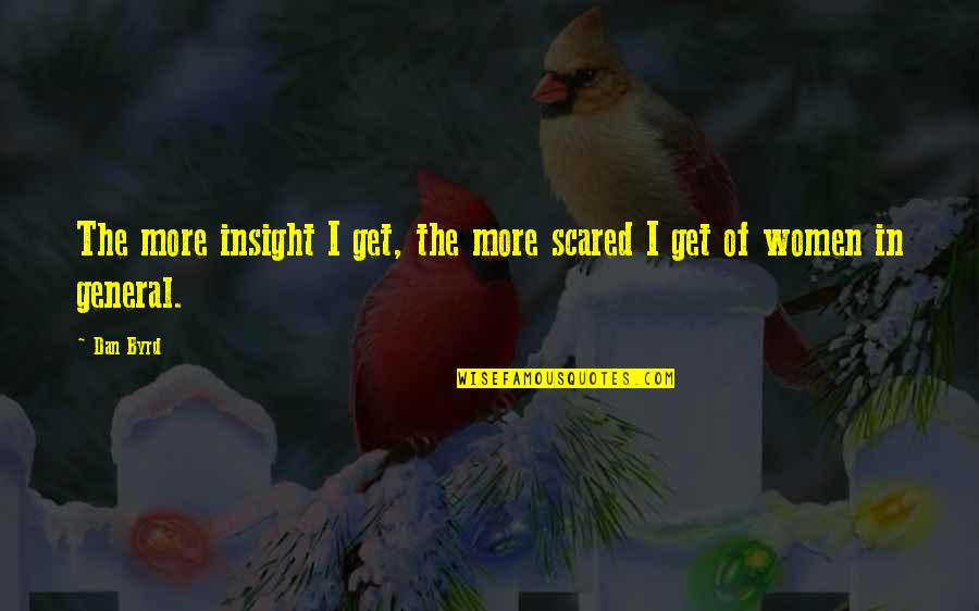 Leaving A Special Place Quotes By Dan Byrd: The more insight I get, the more scared