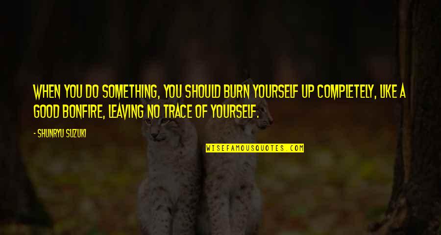 Leaving A Trace Quotes By Shunryu Suzuki: When you do something, you should burn yourself