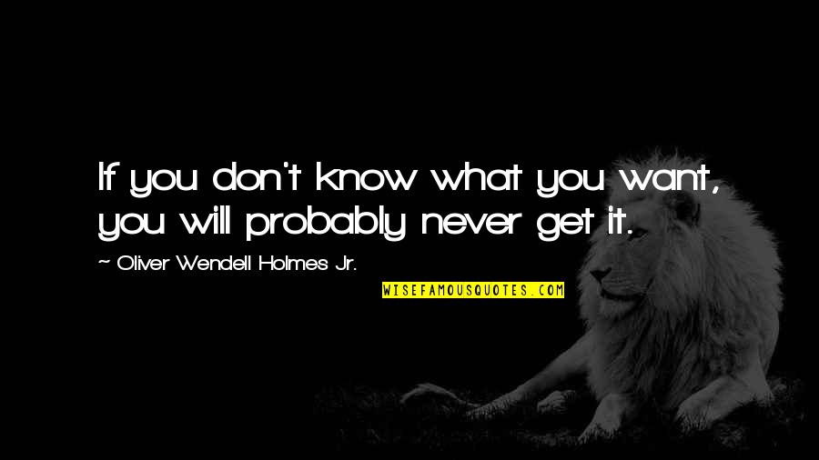 Leaving Home And Growing Up Quotes By Oliver Wendell Holmes Jr.: If you don't know what you want, you