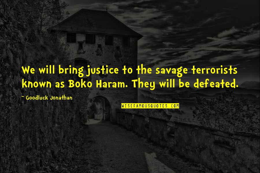 Leaving Past Behind Quotes By Goodluck Jonathan: We will bring justice to the savage terrorists