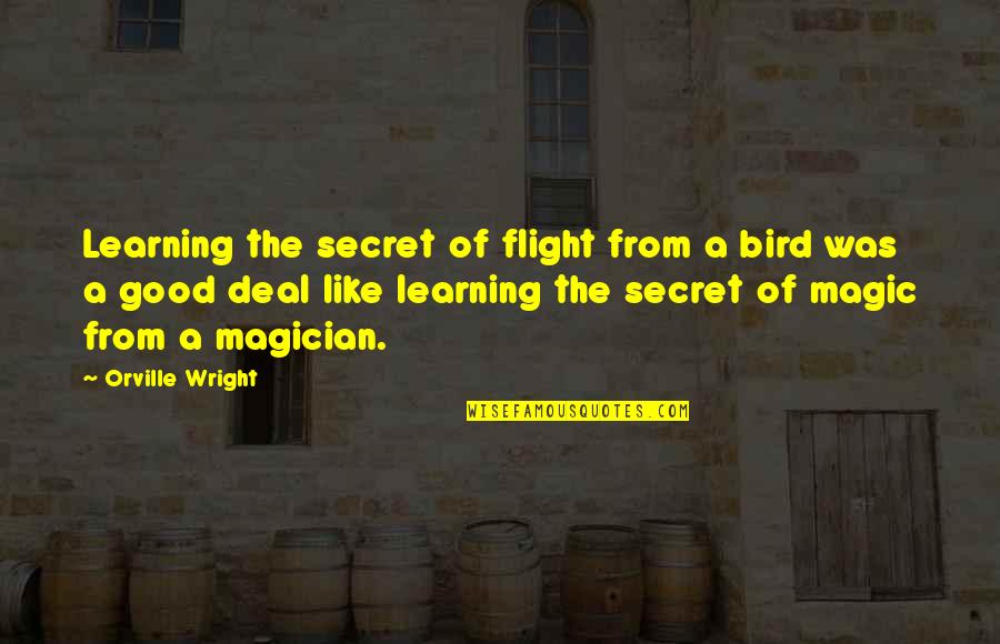 Leaving Small Town Quotes By Orville Wright: Learning the secret of flight from a bird