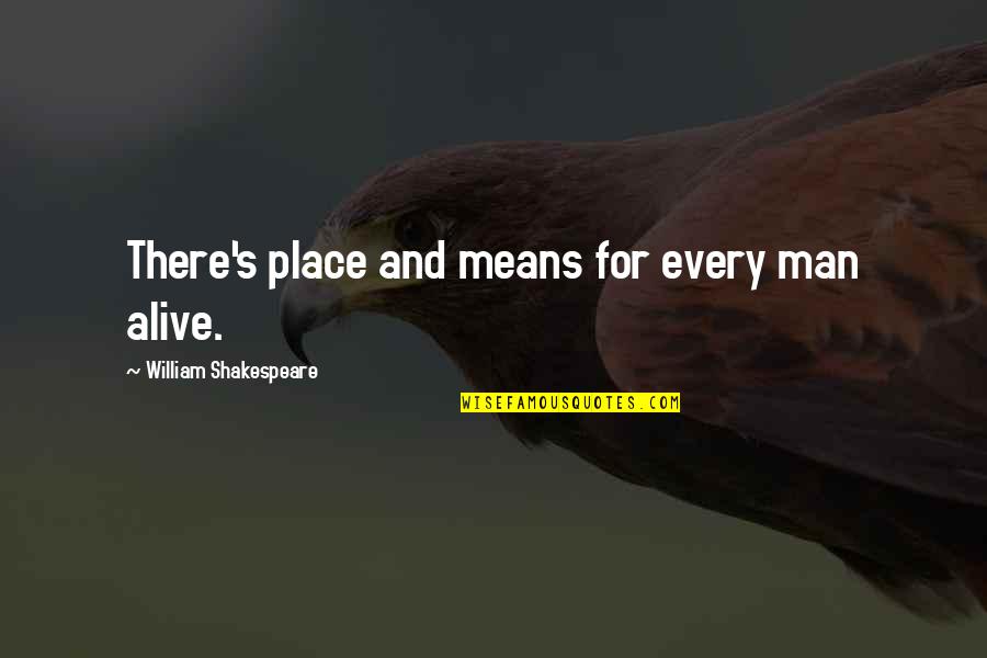 Leaving Someone Alone Quotes By William Shakespeare: There's place and means for every man alive.