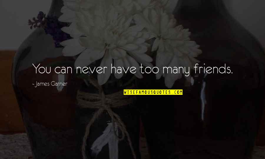 Leaving Someone Hanging Quotes By James Garner: You can never have too many friends. Leaving Someone Hanging Quotes By James Garner: You can never have too many friends.